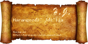Harangozó Júlia névjegykártya